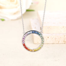 Load image into Gallery viewer, Halo 18K/750 white gold necklace with natural sapphire