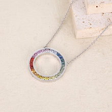 Load image into Gallery viewer, Halo 18K/750 white gold necklace with natural sapphire