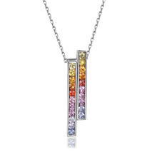 Load image into Gallery viewer, Doppio Arcobaleno 18K/750 white gold and natural sapphire pendant