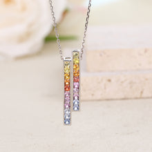 Load image into Gallery viewer, Doppio Arcobaleno 18K/750 white gold and natural sapphire pendant