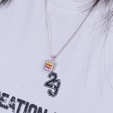 Load image into Gallery viewer, Halo 18K/750 white gold necklace with natural sapphire