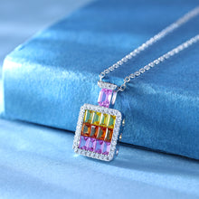 Load image into Gallery viewer, Halo 18K/750 white gold necklace with natural sapphire