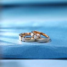 Load image into Gallery viewer, "Couple Ring" 18K rotatable custom-engraved couple diamond ring