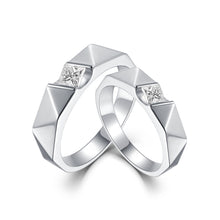 Load image into Gallery viewer, "Couple Ring" 18K rotatable custom-engraved couple diamond ring