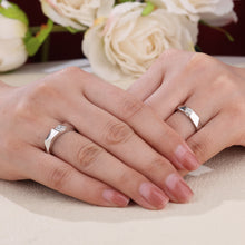 Load image into Gallery viewer, "Couple Ring" 18K rotatable custom-engraved couple diamond ring