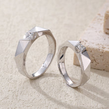 Load image into Gallery viewer, "Couple Ring" 18K rotatable custom-engraved couple diamond ring