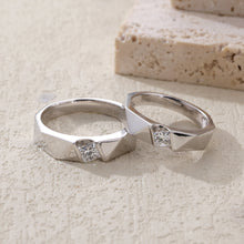 Load image into Gallery viewer, "Couple Ring" 18K rotatable custom-engraved couple diamond ring