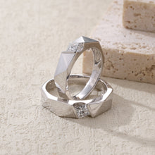Load image into Gallery viewer, "Couple Ring" 18K rotatable custom-engraved couple diamond ring