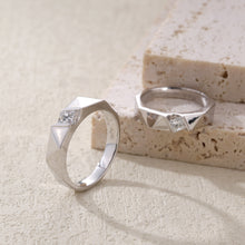 Load image into Gallery viewer, "Couple Ring" 18K rotatable custom-engraved couple diamond ring