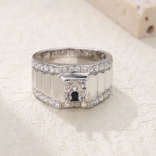 Load image into Gallery viewer, "Couple Ring" 18K rotatable custom-engraved couple diamond ring