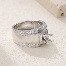 Load image into Gallery viewer, "Couple Ring" 18K rotatable custom-engraved couple diamond ring