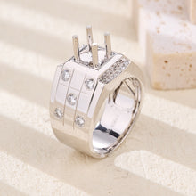 Load image into Gallery viewer, "Couple Ring" 18K rotatable custom-engraved couple diamond ring