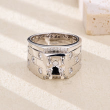 Load image into Gallery viewer, "Couple Ring" 18K rotatable custom-engraved couple diamond ring