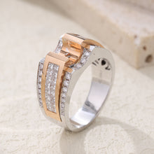 Load image into Gallery viewer, "Couple Ring" 18K rotatable custom-engraved couple diamond ring