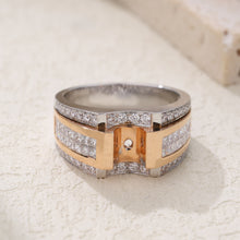 Load image into Gallery viewer, "Couple Ring" 18K rotatable custom-engraved couple diamond ring