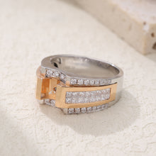 Load image into Gallery viewer, "Couple Ring" 18K rotatable custom-engraved couple diamond ring