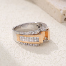 Load image into Gallery viewer, "Couple Ring" 18K rotatable custom-engraved couple diamond ring