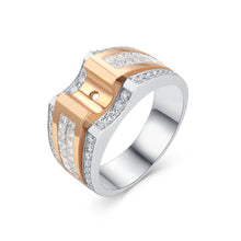 Load image into Gallery viewer, "Couple Ring" 18K rotatable custom-engraved couple diamond ring