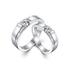 Load image into Gallery viewer, "Couple Ring" 18K rotatable custom-engraved couple diamond ring
