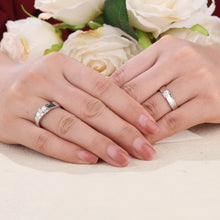 Load image into Gallery viewer, "Couple Ring" 18K rotatable custom-engraved couple diamond ring