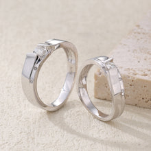 Load image into Gallery viewer, "Couple Ring" 18K rotatable custom-engraved couple diamond ring
