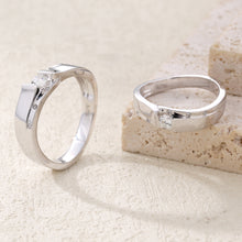Load image into Gallery viewer, "Couple Ring" 18K rotatable custom-engraved couple diamond ring