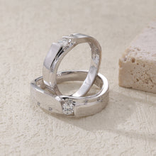 Load image into Gallery viewer, "Couple Ring" 18K rotatable custom-engraved couple diamond ring