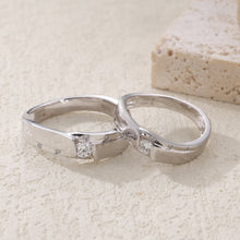 Load image into Gallery viewer, "Couple Ring" 18K rotatable custom-engraved couple diamond ring