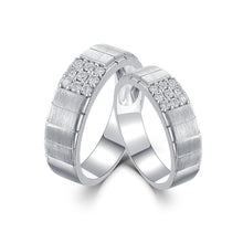 Load image into Gallery viewer, "Couple Ring" 18K rotatable custom-engraved couple diamond ring