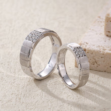 Load image into Gallery viewer, "Couple Ring" 18K rotatable custom-engraved couple diamond ring
