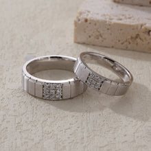 Load image into Gallery viewer, "Couple Ring" 18K rotatable custom-engraved couple diamond ring