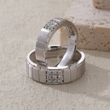 Load image into Gallery viewer, "Couple Ring" 18K rotatable custom-engraved couple diamond ring
