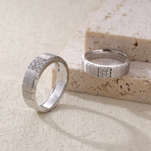 Load image into Gallery viewer, "Couple Ring" 18K rotatable custom-engraved couple diamond ring