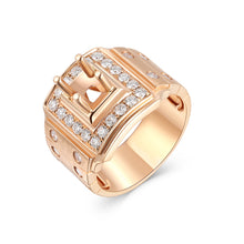 Load image into Gallery viewer, "Couple Ring" 18K rotatable custom-engraved couple diamond ring