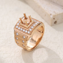 Load image into Gallery viewer, "Couple Ring" 18K rotatable custom-engraved couple diamond ring