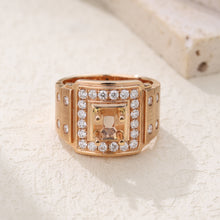 Load image into Gallery viewer, "Couple Ring" 18K rotatable custom-engraved couple diamond ring