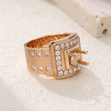 Load image into Gallery viewer, "Couple Ring" 18K rotatable custom-engraved couple diamond ring