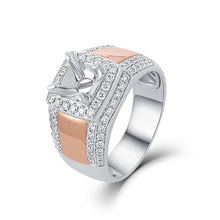 Load image into Gallery viewer, "Couple Ring" 18K rotatable custom-engraved couple diamond ring