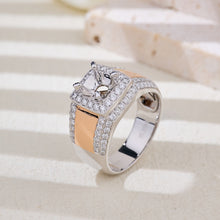 Load image into Gallery viewer, "Couple Ring" 18K rotatable custom-engraved couple diamond ring