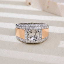 Load image into Gallery viewer, "Couple Ring" 18K rotatable custom-engraved couple diamond ring