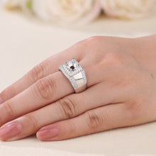 Load image into Gallery viewer, "Couple Ring" 18K rotatable custom-engraved couple diamond ring