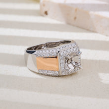 Load image into Gallery viewer, "Couple Ring" 18K rotatable custom-engraved couple diamond ring