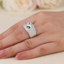 Load image into Gallery viewer, "Couple Ring" 18K rotatable custom-engraved couple diamond ring