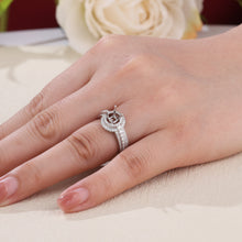 Load image into Gallery viewer, "Couple Ring" 18K rotatable custom-engraved couple diamond ring