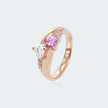 Load image into Gallery viewer, Heart to Heart 18K/750 rose gold set with natural diamond ring