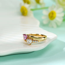 Load image into Gallery viewer, 18K natural pear-shaped diamond ring