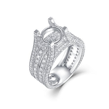 Load image into Gallery viewer, "Couple Ring" 18K rotatable custom-engraved couple diamond ring