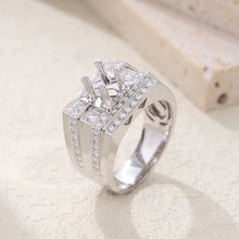 Load image into Gallery viewer, "Couple Ring" 18K rotatable custom-engraved couple diamond ring
