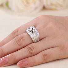Load image into Gallery viewer, "Couple Ring" 18K rotatable custom-engraved couple diamond ring