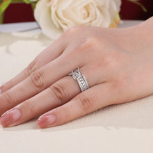 Load image into Gallery viewer, "Couple Ring" 18K rotatable custom-engraved couple diamond ring